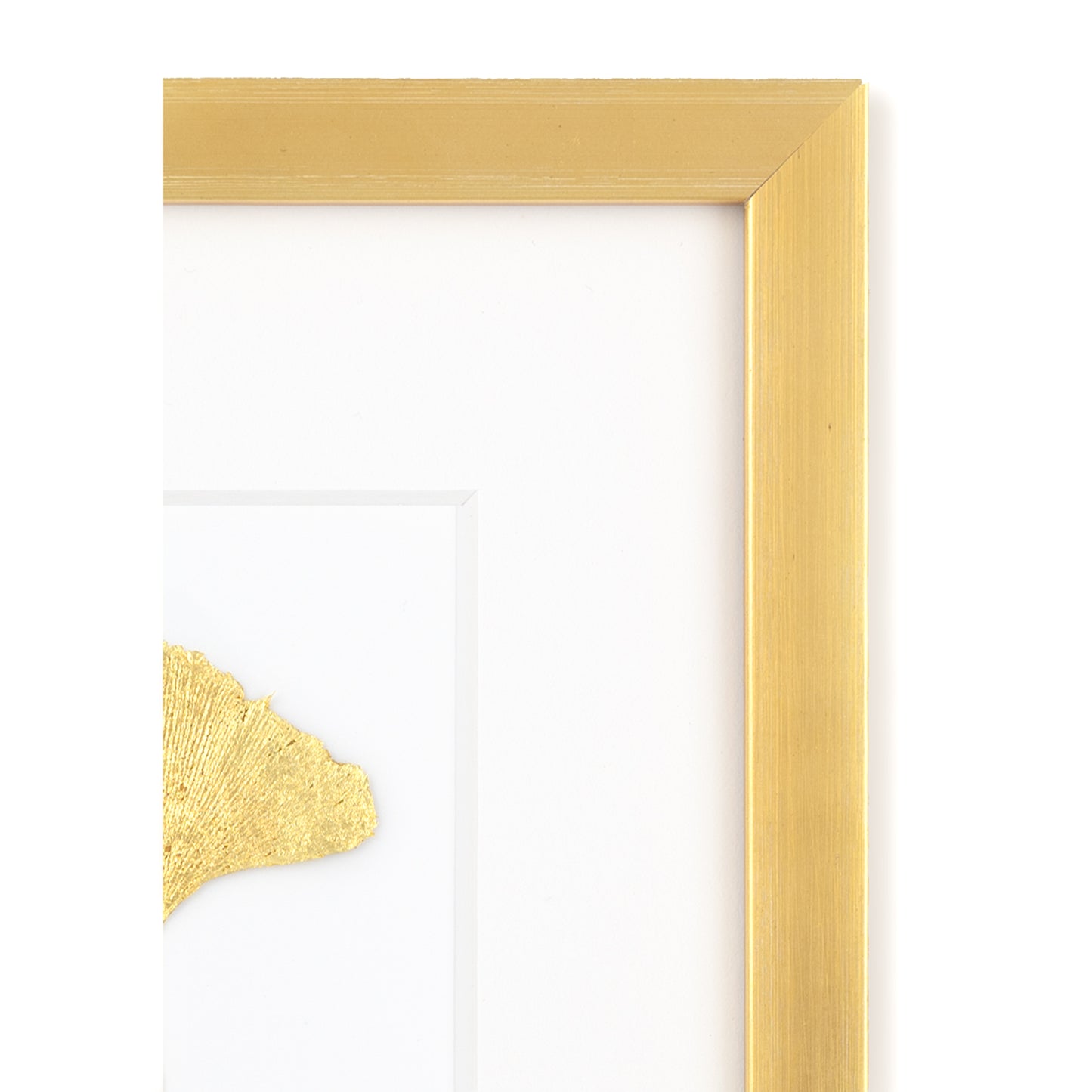 Goldenes Glück - Vergoldetes Ginkgoblatt mit Spruch, Du bist mein größtes Glück. Poetisches Spruchbild mit Massivholzrahmen.