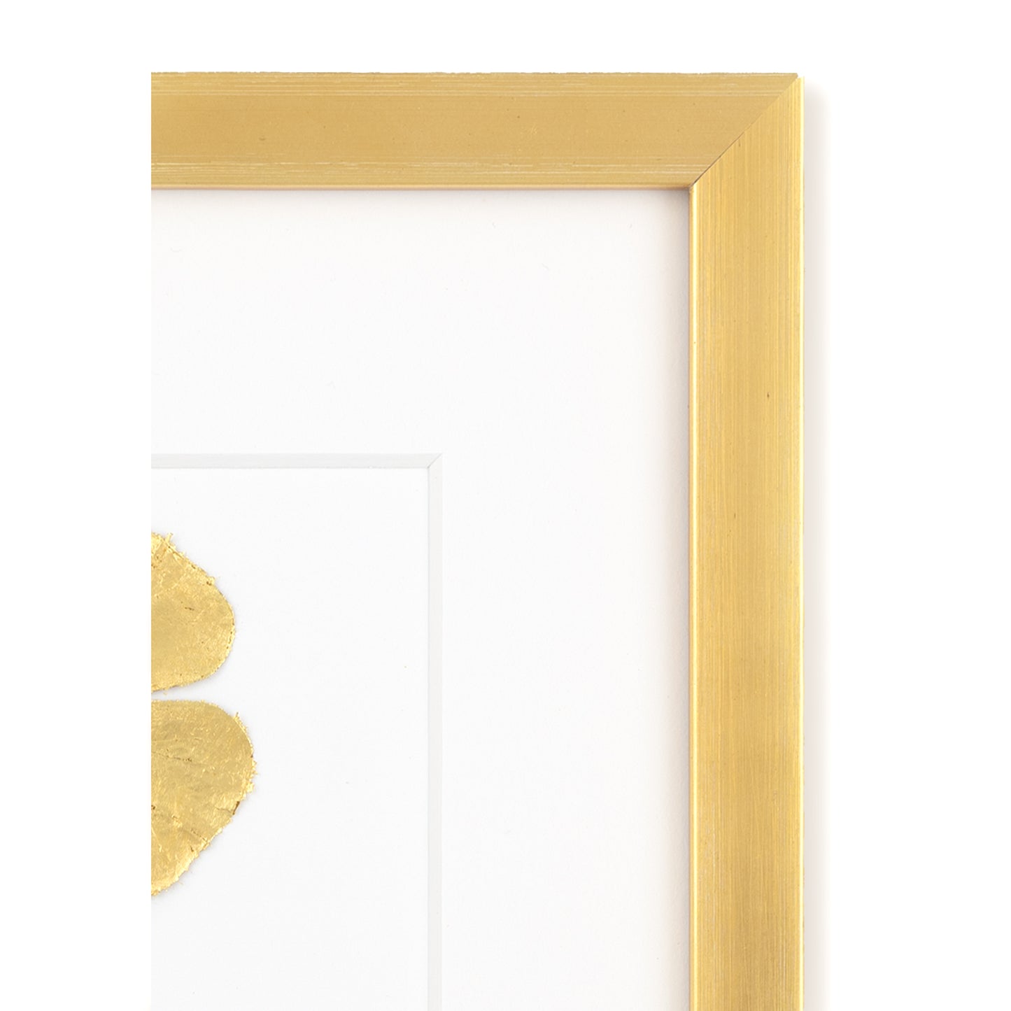 Goldenes Glück - Vergoldetes Vierblättriges Kleeblatt mit Spruch, Glücklich ist nicht der, der alles hat, was er will, sondern der, der zu schätzen weiß, was er hat. Poetisches Spruchbild mit Massivholzrahmen.