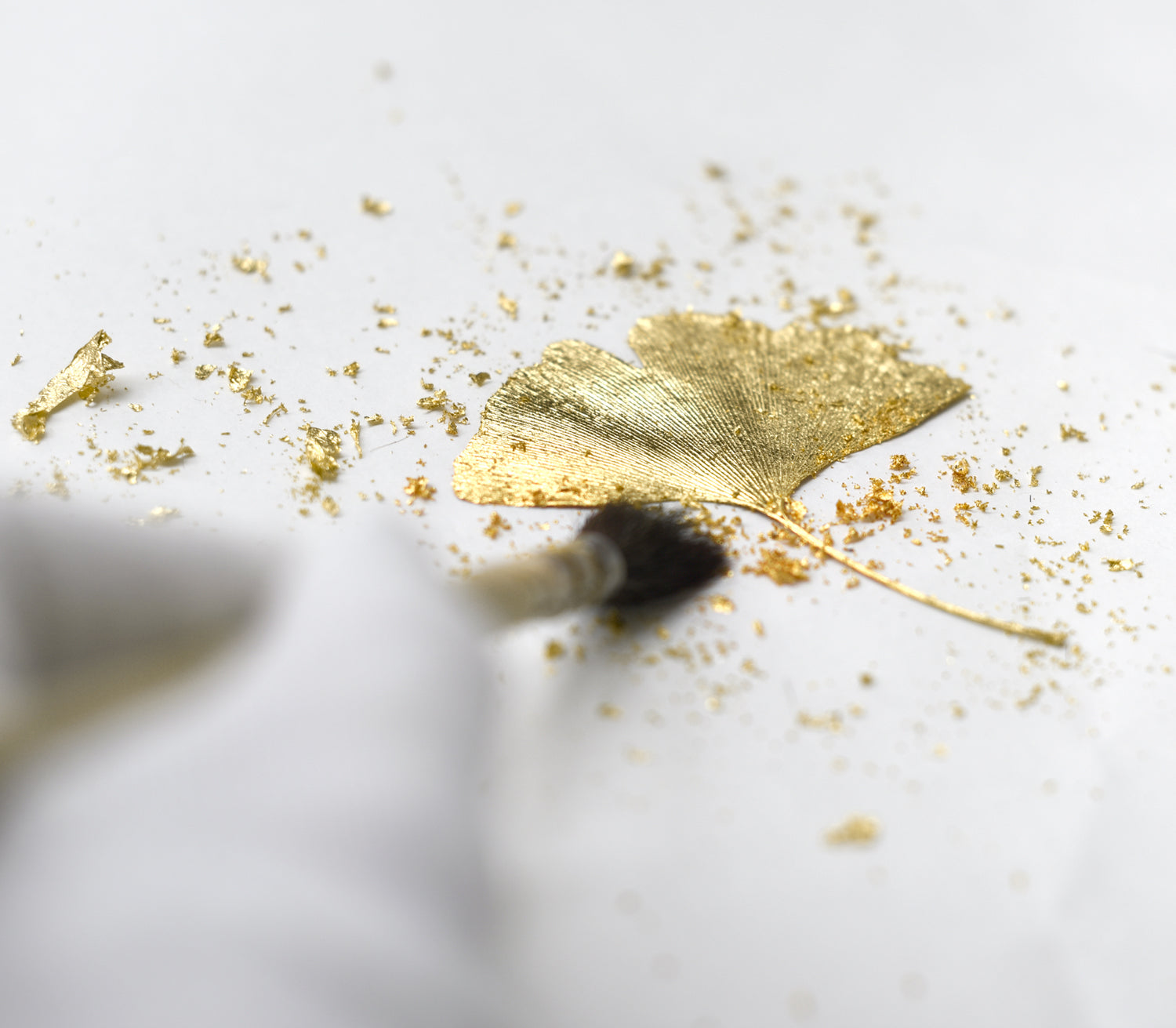 Originelle Geschenkidee, Vergoldetes Ginkgoblatt, Echtgold Ginkgoblatt, Ginkgoblatt Gold, Goldenes Glück - Poetische Spruchbilder