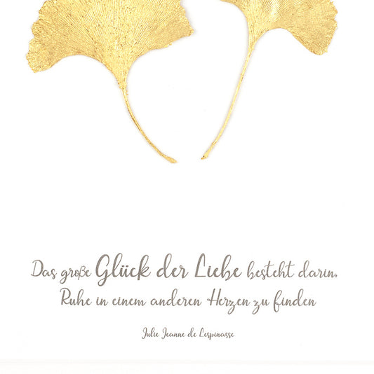 Das große Glück der Liebe besteht darin, Ruhe in einem anderen Herzen zu finden