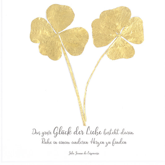 Das große Glück der Liebe besteht darin, Ruhe in einem anderen Herzen zu finden