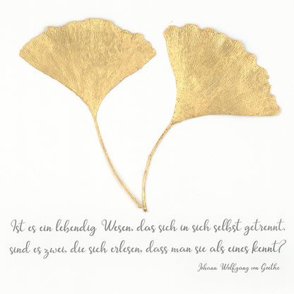 Ist es ein lebendig Wesen, das sich in sich selbst getrennt, sind es zwei, die sich erlesen, dass man sie als eines kennt?