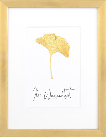 Echtes Ginkgoblatt - mit eigenem Spruch/Text