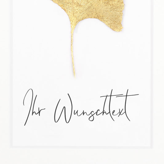 Echtes Ginkgoblatt - mit eigenem Spruch/Text