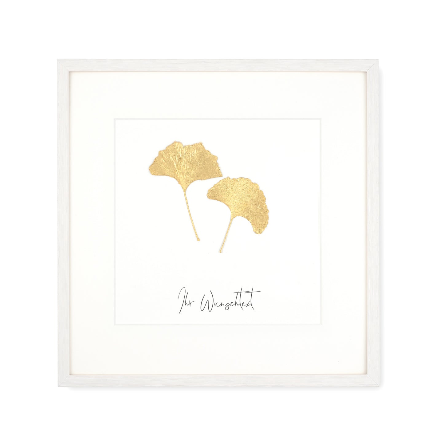 Echte Ginkgoblätter (Duo) - mit eigenem Spruch/Text