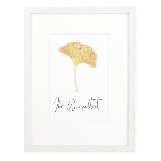 Echtes Ginkgoblatt - mit eigenem Spruch/Text