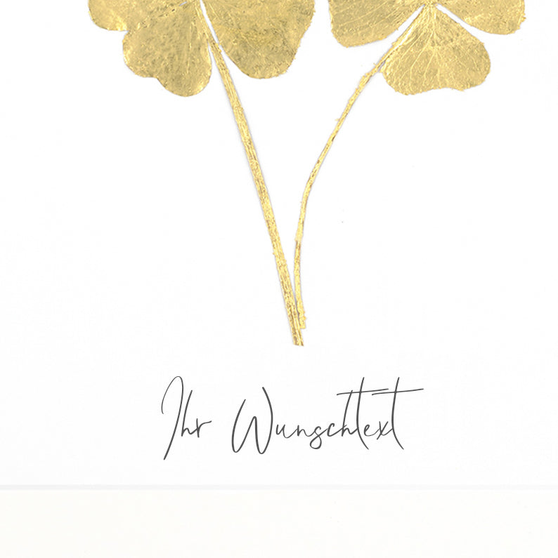 Echte vierblättrige Kleeblätter (Duo) - mit eigenem Spruch/Text