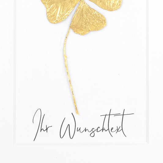 Echtes vierblättriges Kleeblatt - mit eigenem Spruch/Text