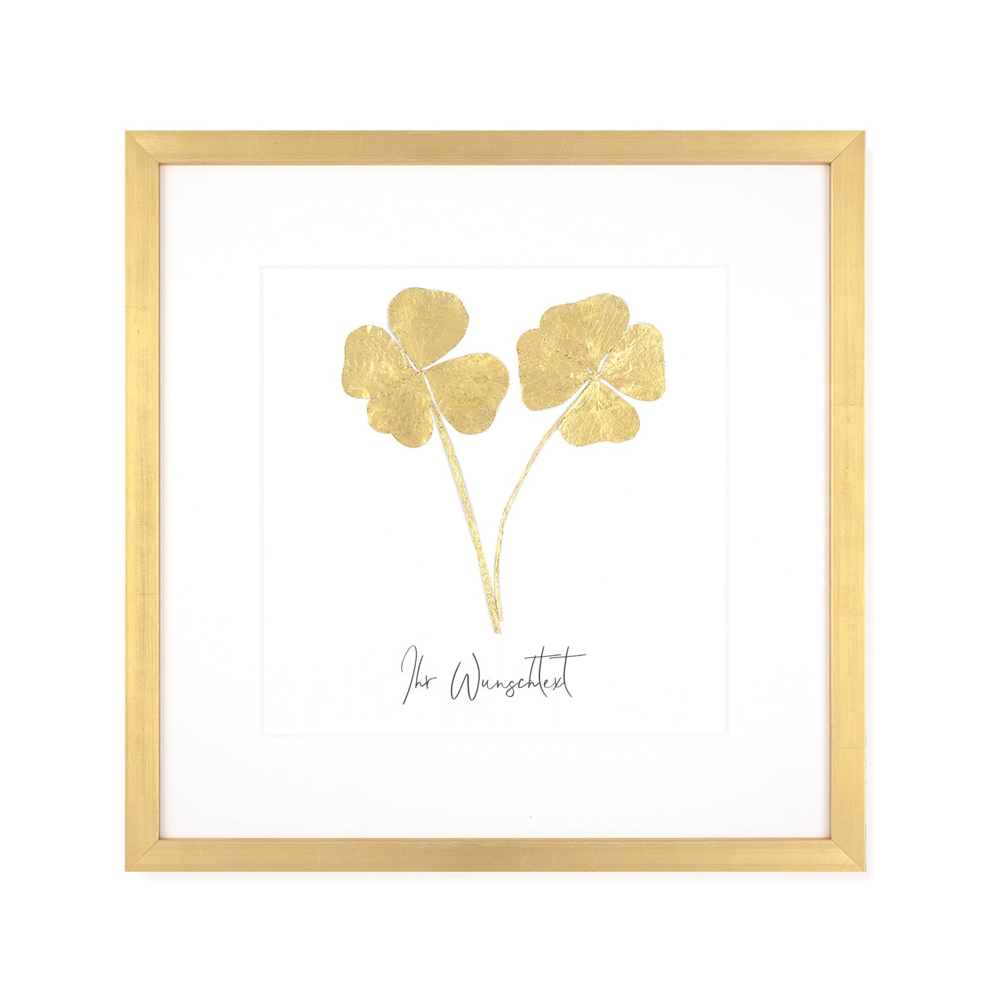 Echte vierblättrige Kleeblätter (Duo) - mit eigenem Spruch/Text