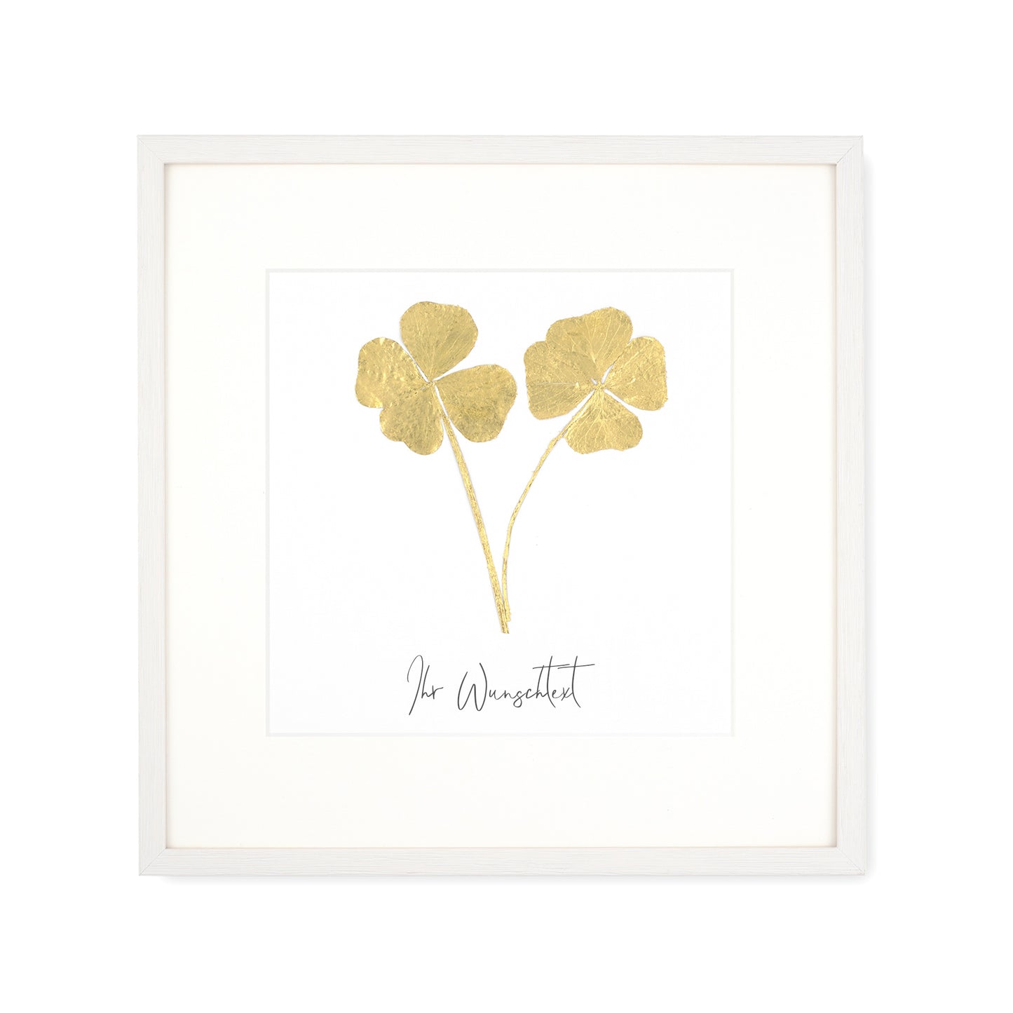 Echte vierblättrige Kleeblätter (Duo) - mit eigenem Spruch/Text