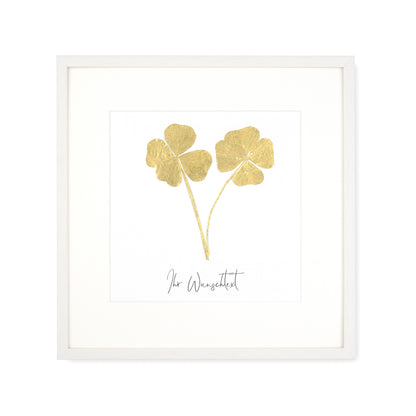 Echte vierblättrige Kleeblätter (Duo) - mit eigenem Spruch/Text